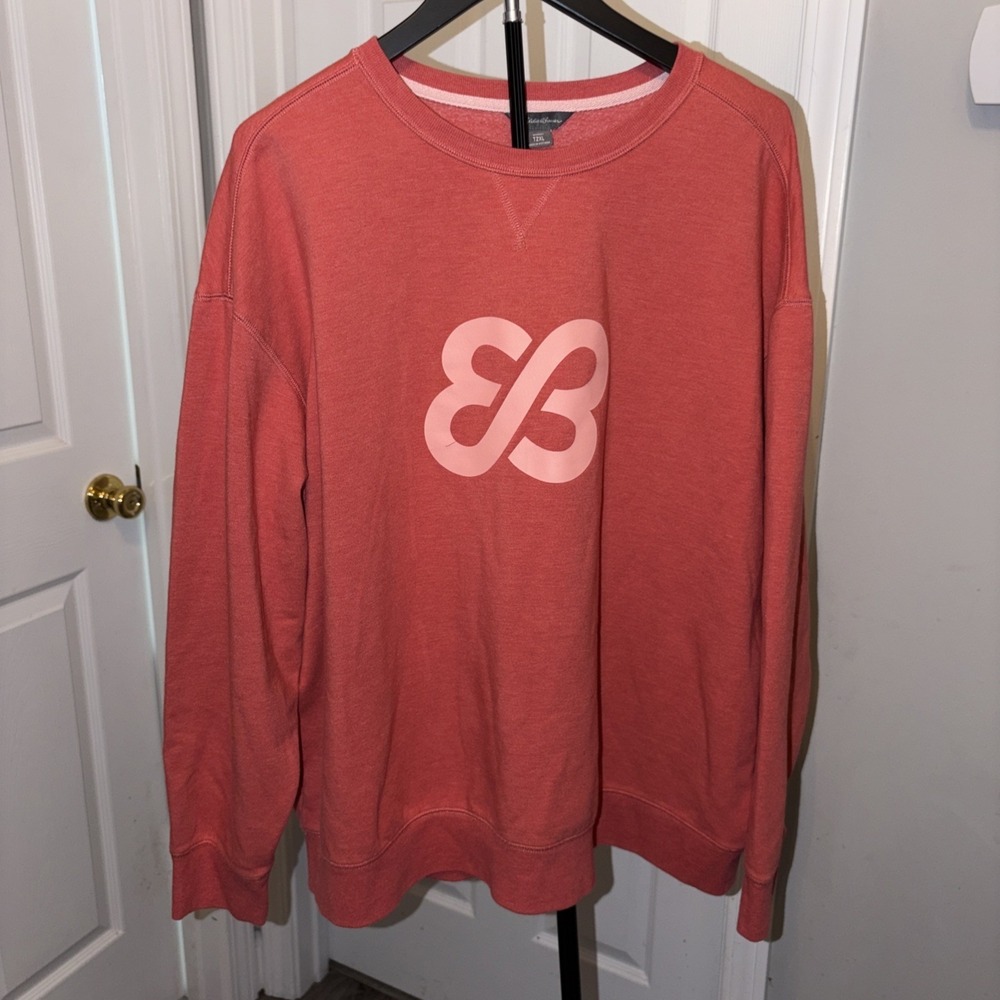 Eddie Bauer Dark Pink Cozy Camp Long Sleeve Crew Neck Plus Size Sweatshirt T2XL